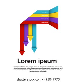 Graph Set Finance Arrows Infographic Icon Colorful Financial Business Chart Flat Vector Illustration