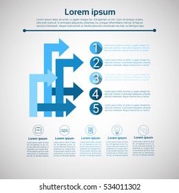 Graph Set Finance Arrows Infographic Icon Colorful Financial Business Chart Flat Vector Illustration