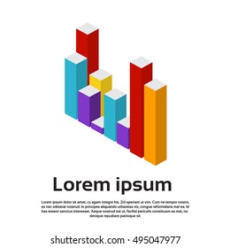 Graph Set Finance Bar Infografía Icono Colorido Gráfico de Negocios Financieros Ilustración Vector Plano