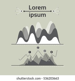 Graph Set Finance Diagram Infographic Icon Financial Business Chart Flat Vector Illustration