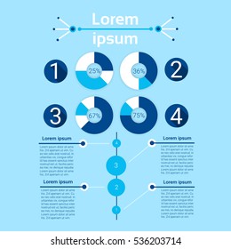 Graph Set Finance Diagram Infographic Icon Financial Business Chart Flat Vector Illustration
