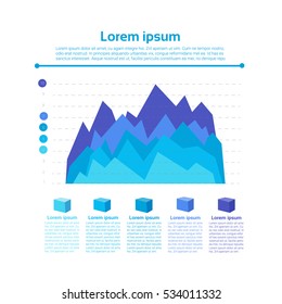 Graph Set Finance Infographic Icon Colorful Financial Business Chart Flat Vector Illustration