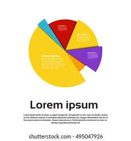 Graph Set Finance Pie Diagram Infographic Icon Colorful Financial Business Chart Flat Vector Illustration