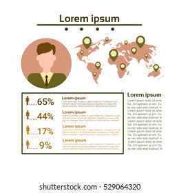 Graph Set Human Resources Infographic Icon Business Network Chart Flat Vector Illustration