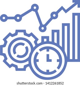Graph settings icon in trendy flat style isolated on white background