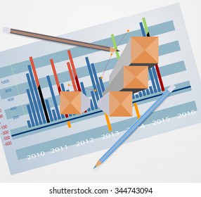 Graph shape,investment and business concepts vector background