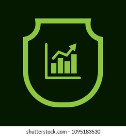 graph and shield icon