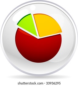 Graph shiny ball. Vector illustration.