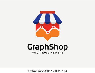 Graph Shop Analytic Logo Template Design Vector, Emblem, Design Concept, Creative Symbol, Icon