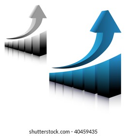 graph showing up arrow vector