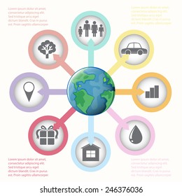 A graph showing the globe on a white background