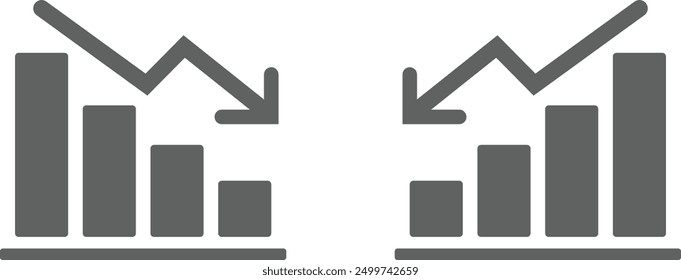 graph showing growth and downfall 