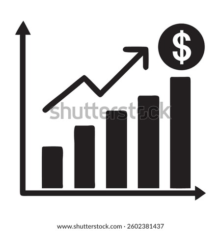  graph showing increasing financial growth, Growing bar graph icons, vector illustration