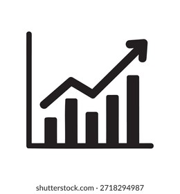 Gráfico que muestra tendencia creciente con flecha