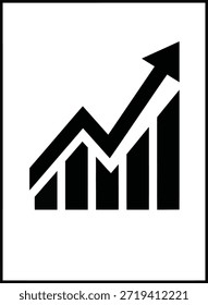 Gráfico que muestra la tendencia creciente aislada en el fondo transparente, Vector
