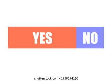 A graph showing the percentage of YES and NO. Vector illustration.