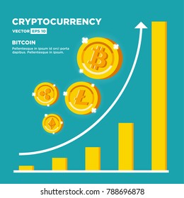 Graph Showing the value of Bitcoin rising Cryptocurrency Growth With Time