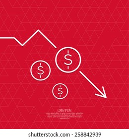 The graph shows the fall and profits decline. 