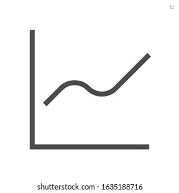 Graph shows the rise vector icon design.