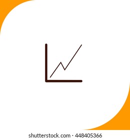 Graph sign. Brown icon on white background
