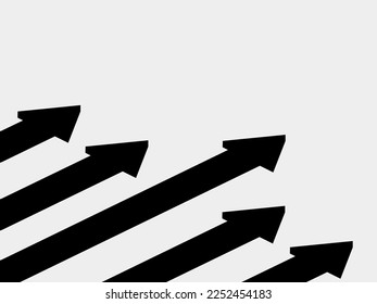 Graph silhouette of arrows competing progressively. business concept vector