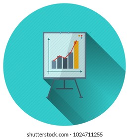 Graph. Single flat color icon. Vector illustration.