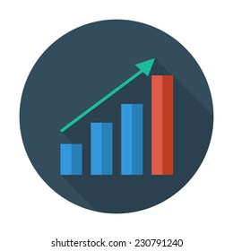 Graph. Single flat color icon. Vector illustration.