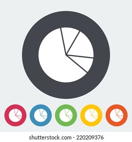 Graph. Single flat icon on the circle. Vector illustration.