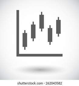 Graph. Single flat icon on white background. Vector illustration.