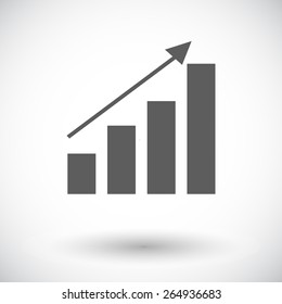 Graph. Single flat icon on white background. Vector illustration.