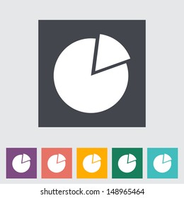 Graph single flat icon. Vector illustration.