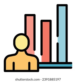 Graph skills icon outline vector. Stress therapy. Effort children color flat
