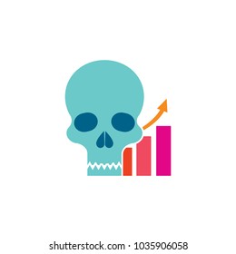 Graph Skull Logo Icon Design