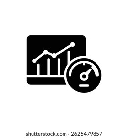 Graph with Speedometer for Business Performance and Growth Monitoring Concept