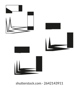 Graph spike symbol. Jagged chart element. Sharp line shape. Vector waveform icon.