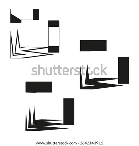 Graph spike symbol. Jagged chart element. Sharp line shape. Vector waveform icon.
