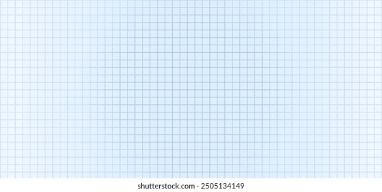 Graph square background, grid paper, notebook pattern, school sheet page, math note, education line texture. Abstract blue wallpaper. Geometric transparent  template. Checkered vector illustration