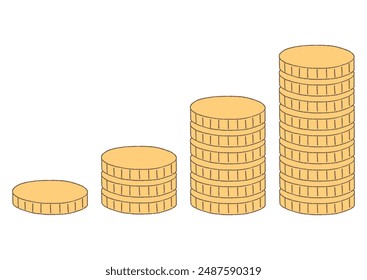 Graph with stacked gold coins_color