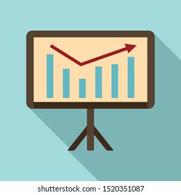Graph stand banner icon. Flat illustration of graph stand banner vector icon for web design