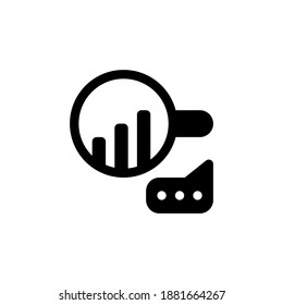 Bildstatistik-Suche und -Kommentar-Symbol, Logo und Vektorgrafik