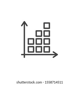 Graph statistics line icon. Growing graph linear style sign for mobile concept and web design. Finance diagram chart outline vector icon. Symbol, logo illustration. Vector graphics