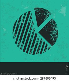 Graph strategy design on green background,grunge vector