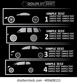graph of stripe using car to compare and font in vector style.