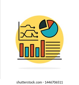Graph, Success, Flowchart, Business Abstract Circle Background Flat color Icon