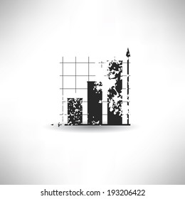 Graph symbol,grunge vector