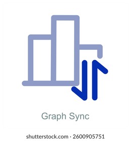 Graph Sync and analytics icon concept