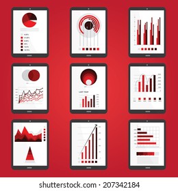 graph tablet  business vector