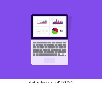  graph in tablet device with dashboard  analytic monitor concept  