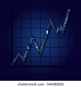 Graph with a technological electronics circuit.
