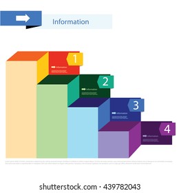 Graph template with icons, numbers and text, bar graph, business infographics